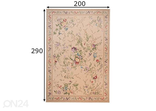 Matto Flomi Sagrini 200x290 cm, beige mitat