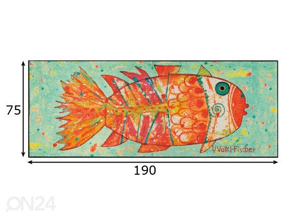 Matto FUNKY FISH 75x190 cm mitat