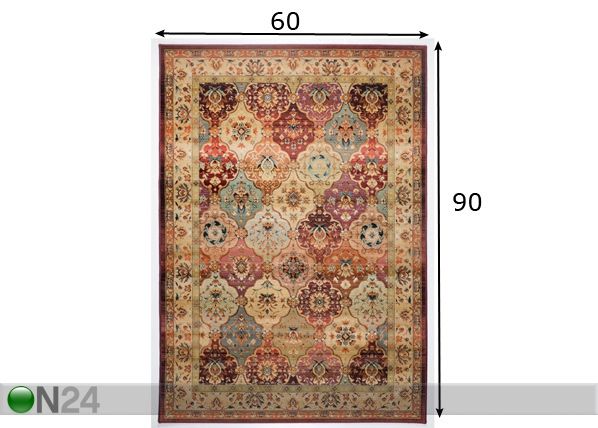 Matto Gabiro 60x90cm, punainen mitat