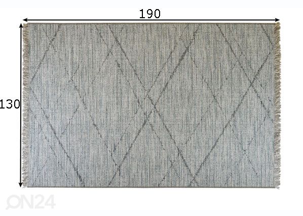 Matto Gipsy Blue 130x190 cm mitat