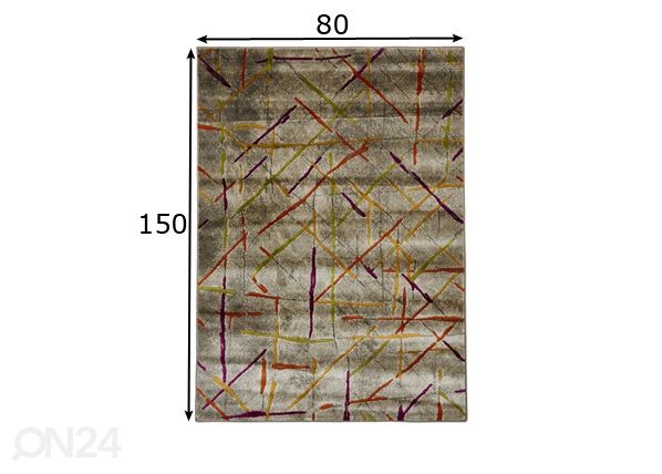 Matto Gipsy Boho Grey 80x150 cm mitat