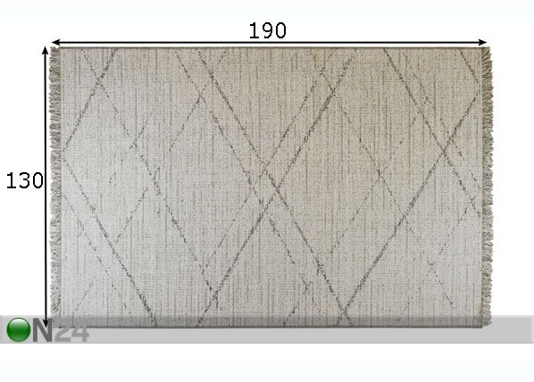 Matto Gipsy Cream 130x190 cm mitat