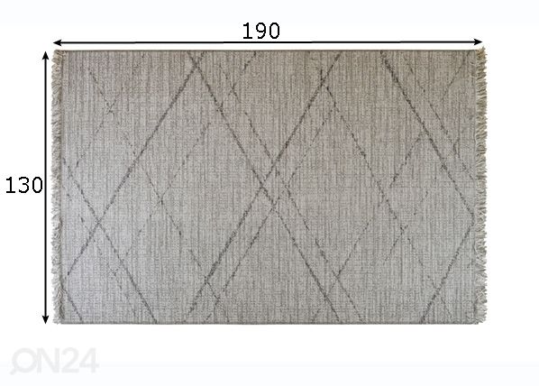 Matto Gipsy Grey 130x190 cm mitat