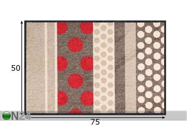 Matto GLAMOUR DOTS NATURE CHIC 50x75 cm mitat