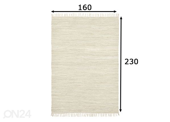 Matto Happy Cotton 160x230 cm, luonnollinen mitat