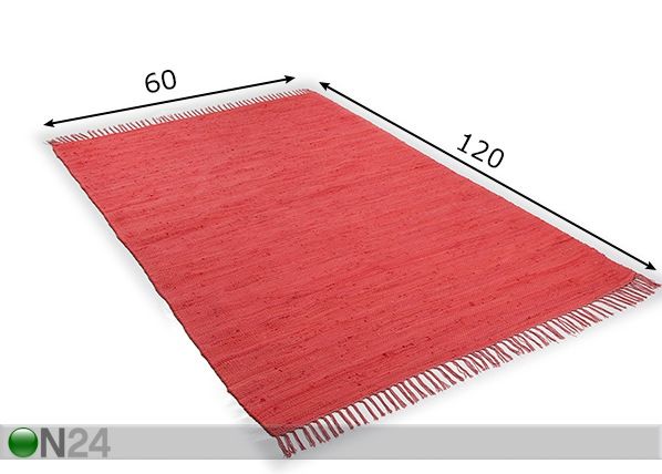 Matto Happy Cotton 60x120 cm, punainen mitat