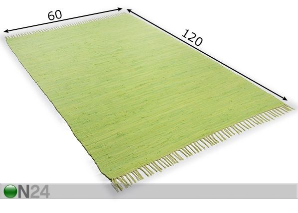 Matto Happy Cotton 60x120 cm, vaaleanvihreä mitat