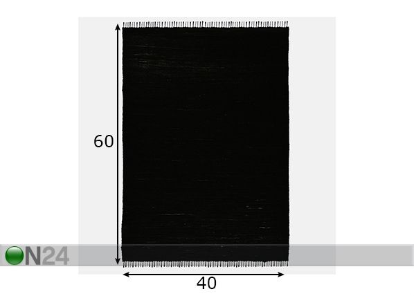 Matto Happy Cotton Uni 40x60 cm, musta mitat