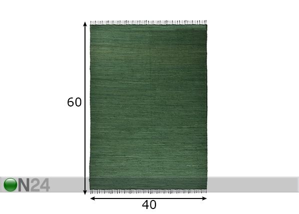 Matto Happy Cotton Uni 40x60 cm, tummanvihreä mitat