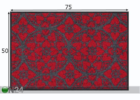 Matto Heart Windows 50x75 cm mitat