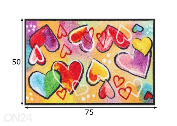 Matto HEARTBEAT 50x75 cm mitat