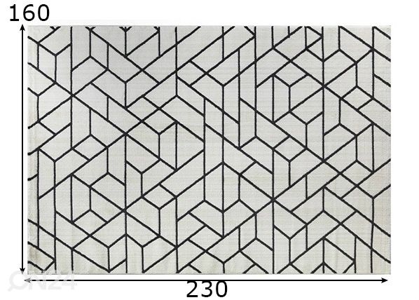 Matto Helsinki White 160x230 cm mitat