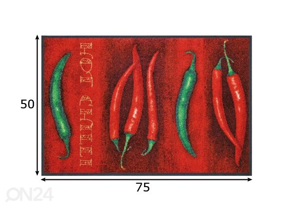 Matto HOT CHILI 50x75 cm mitat
