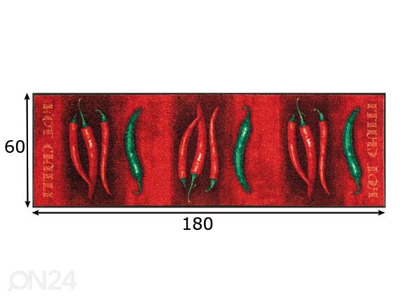 Matto Hot chili 60x180 cm mitat