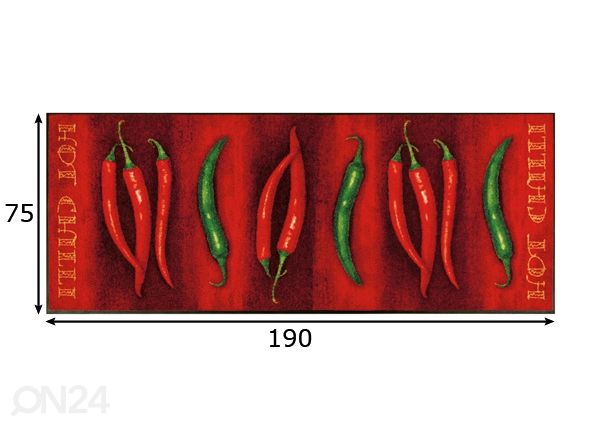 Matto Hot chili 75x190 cm mitat