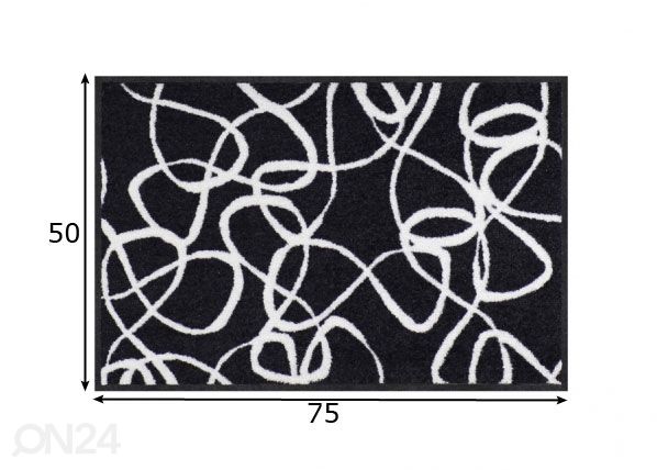 Matto INK LINES BLACK WHITE 50x75 cm mitat