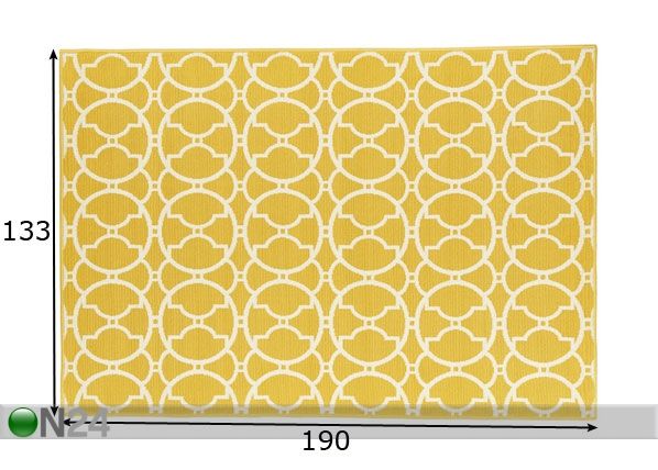 Matto Interlaced Yellow 133x190 cm mitat