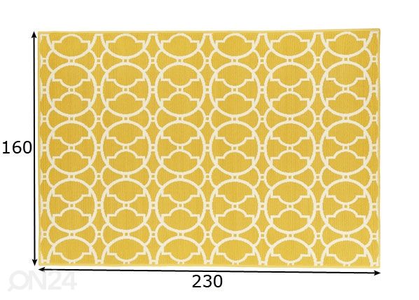 Matto Interlaced Yellow 160x230 cm mitat