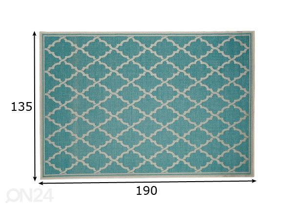 Matto Intreccio Turquoise 135x190 cm mitat