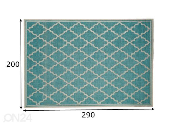 Matto Intreccio Turquoise 200x290 cm mitat