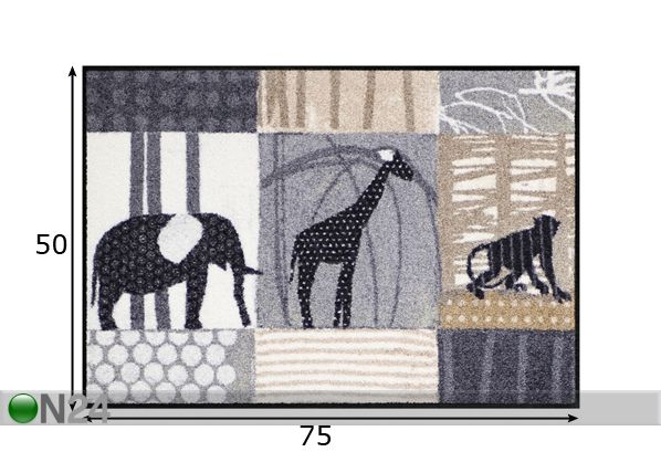 Matto JUNGLE WALK 50x75 cm mitat