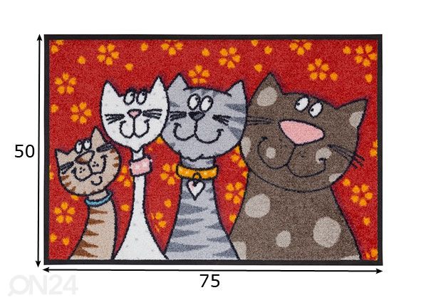 Matto KATZENFAMILIE 50x75 cm mitat