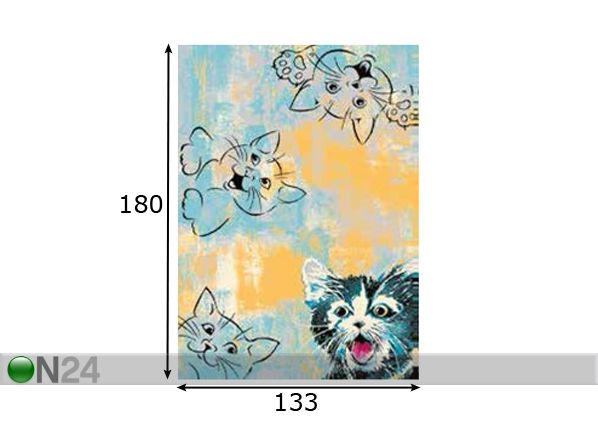 Matto KISSAT ATE 133x180 cm mitat