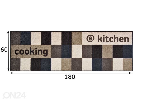 Matto @KITCHEN BROWNISH 60x180 cm mitat