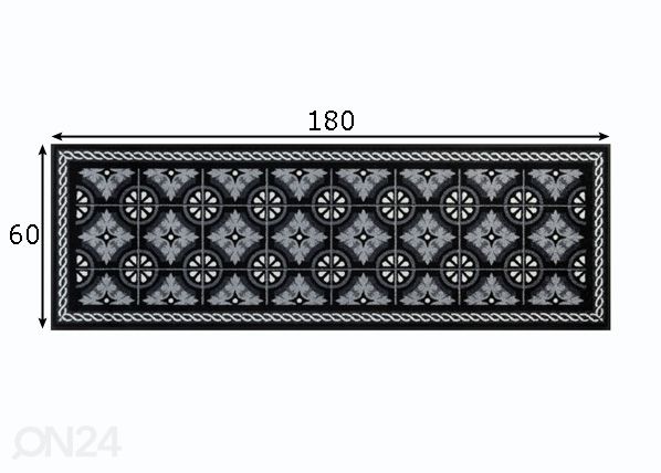 Matto Kitchen Tiles black 60x180 cm mitat