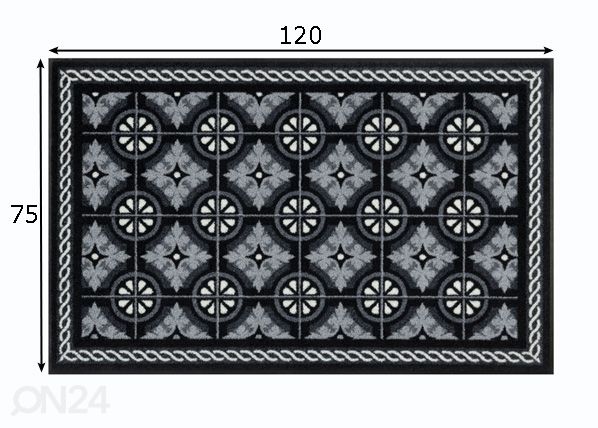 Matto Kitchen Tiles black 75x120 cm mitat