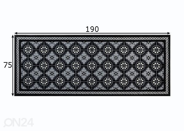 Matto Kitchen Tiles black 75x190 cm mitat
