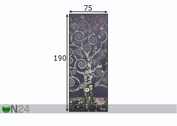 Matto Lebensbaum marine silber 75x190 cm mitat