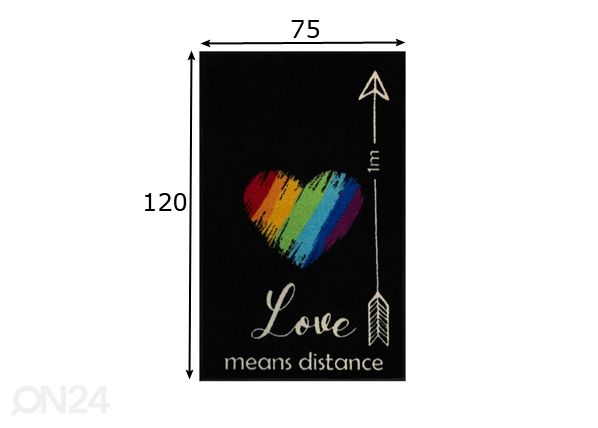 Matto Love means distance 75x120 cm mitat