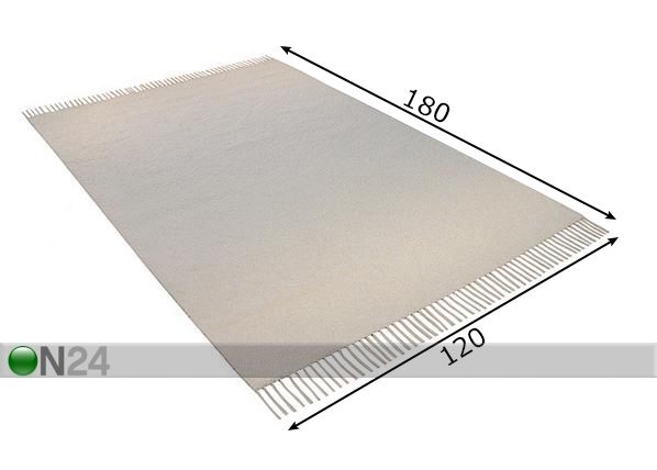 Matto, luonnonvalkoinen 120x180 cm mitat