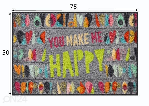 Matto Make me Happy 50x75 cm mitat