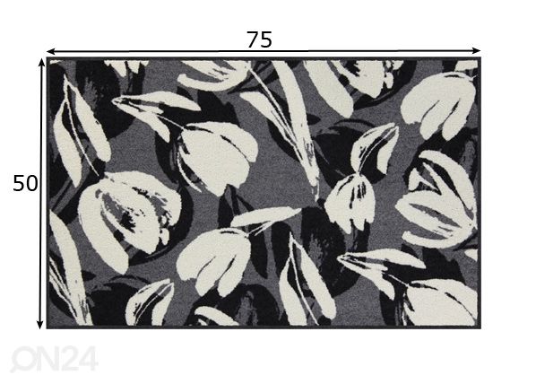 Matto Mariko black-white 50x75 cm mitat