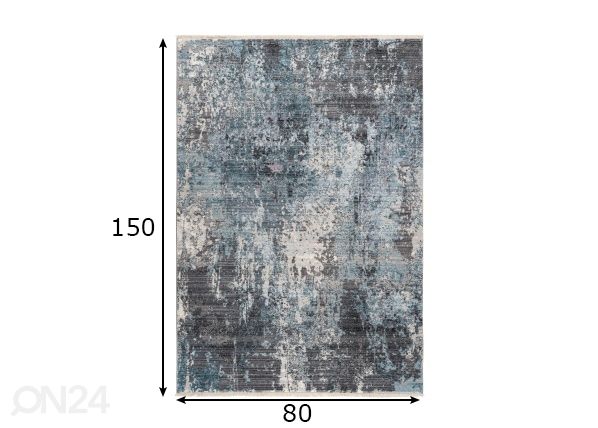 Matto Medellin Silver-Blue 80x150 cm mitat
