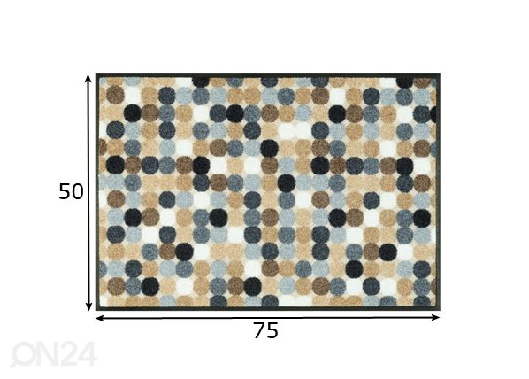 Matto MIKADO DOTS NATURE 50x75 cm mitat