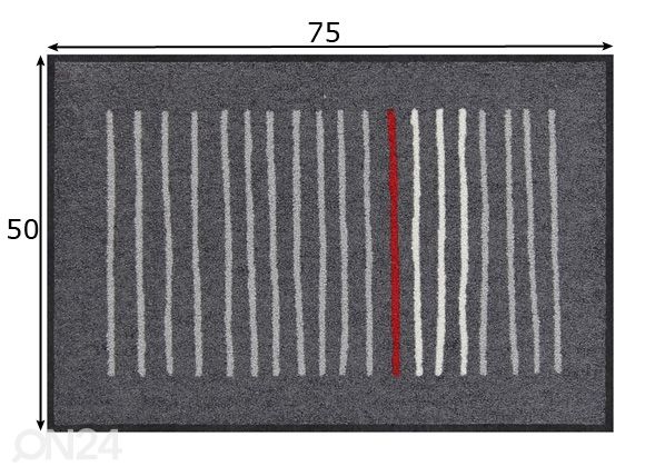 Matto Mikado graphite 50x75 cm mitat