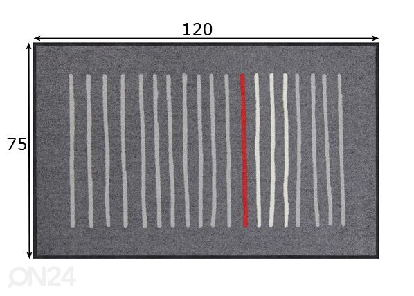 Matto Mikado graphite 75x120 cm mitat