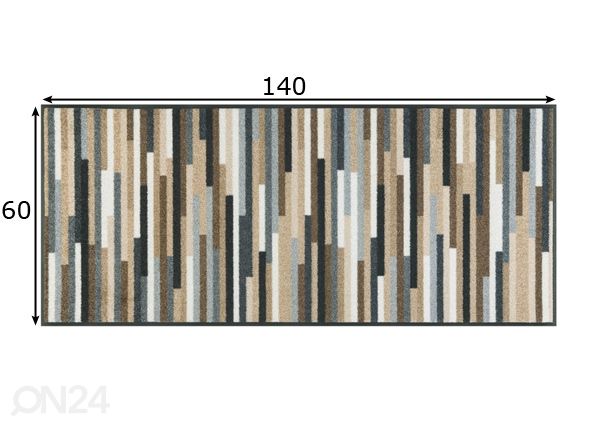 Matto Mikado Stripes nature 60x140 cm mitat