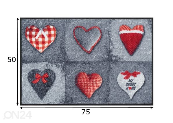 Matto MY SWEET HOME GREY 50x75 cm mitat