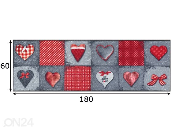 Matto MY SWEET HOME GREY 60x180 cm mitat