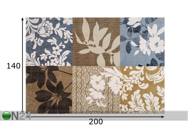 Matto MYSTIC LEAVES 140x200 cm mitat