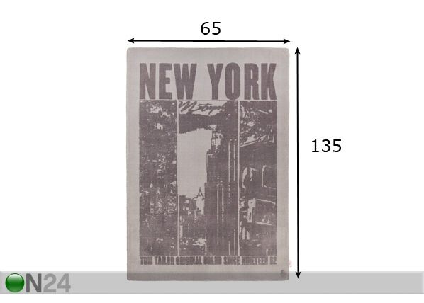 Matto NEW YORK 65x135 cm mitat