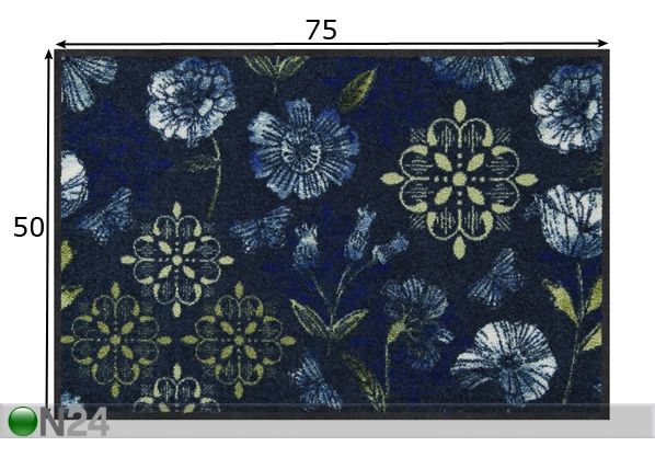 Matto Night Flowers 50x75 cm mitat