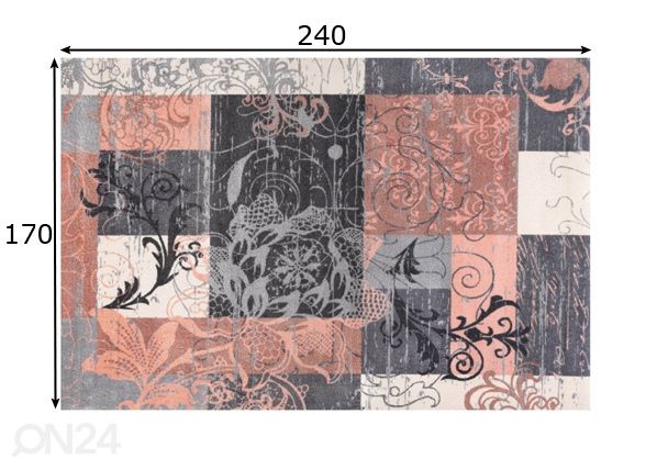 Matto Nostalgia Rose 170x240 cm mitat