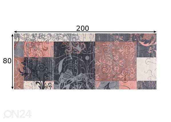 Matto Nostalgia Rose 80x200 cm mitat