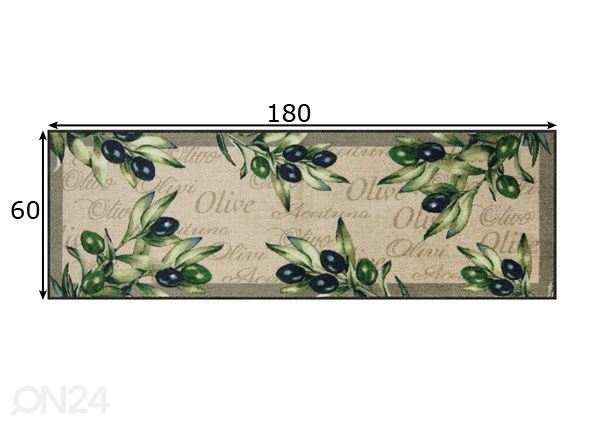 Matto Olive Olivo 60x180 cm mitat