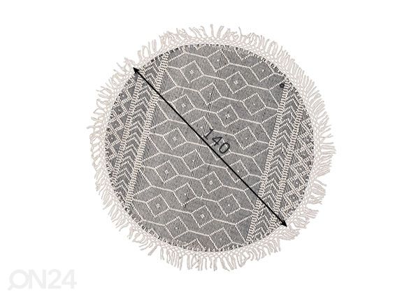 Matto om Tailor Colored Macrame Ø140 cm harmaa mitat